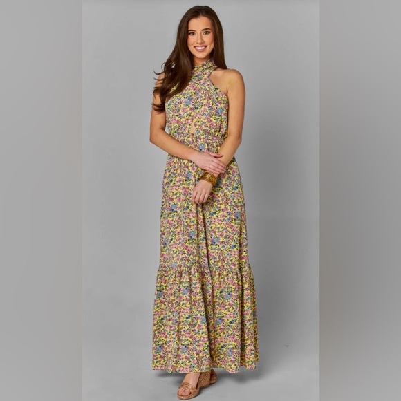 Buddy Love Dresses & Skirts - Buddy Love Pepper Marigold Floral Halter Maxi Dress Size Medium NWT
